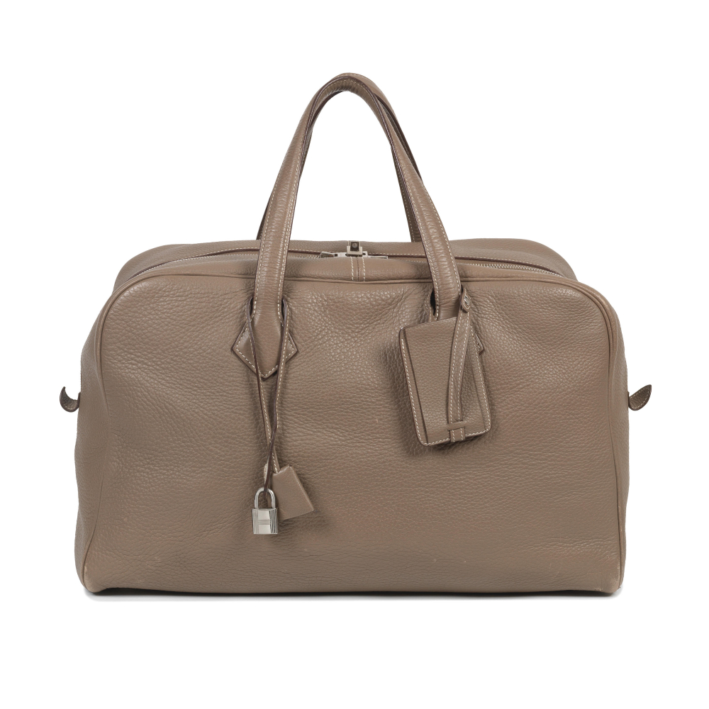 Hermes: an Etoupe Clemence Leather Victoria II 40