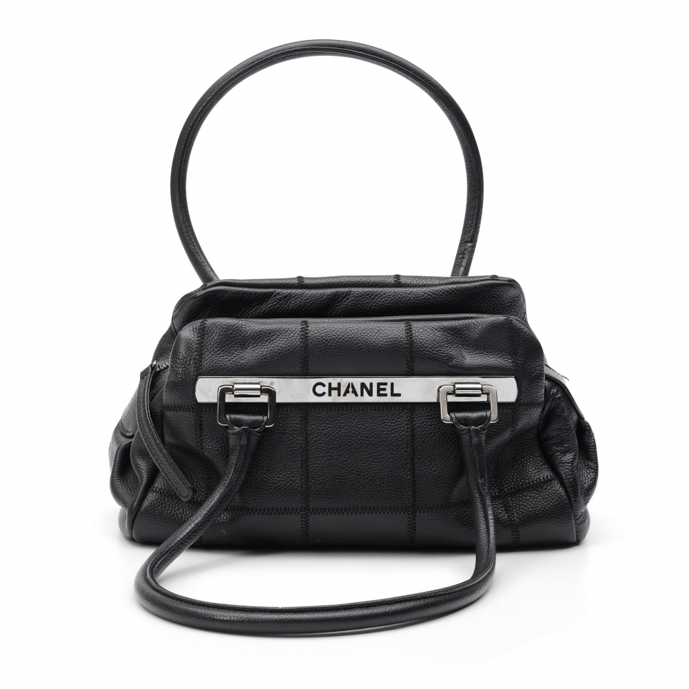 Chanel Black Leather Baguette Handbag