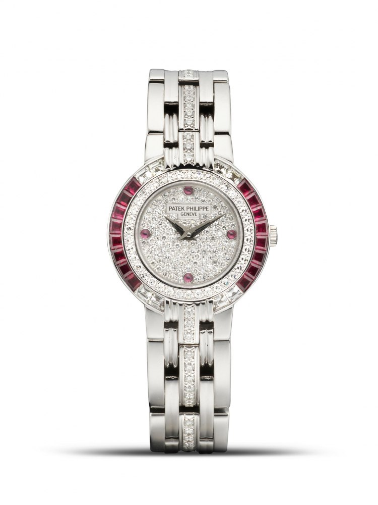 PATEK PHILIPPE | REF.4786/1, A FINE LADY'S WHITE GOLD, RUBY AND DIAMOND-SET BRACELET WATCH, CIRCA 1991