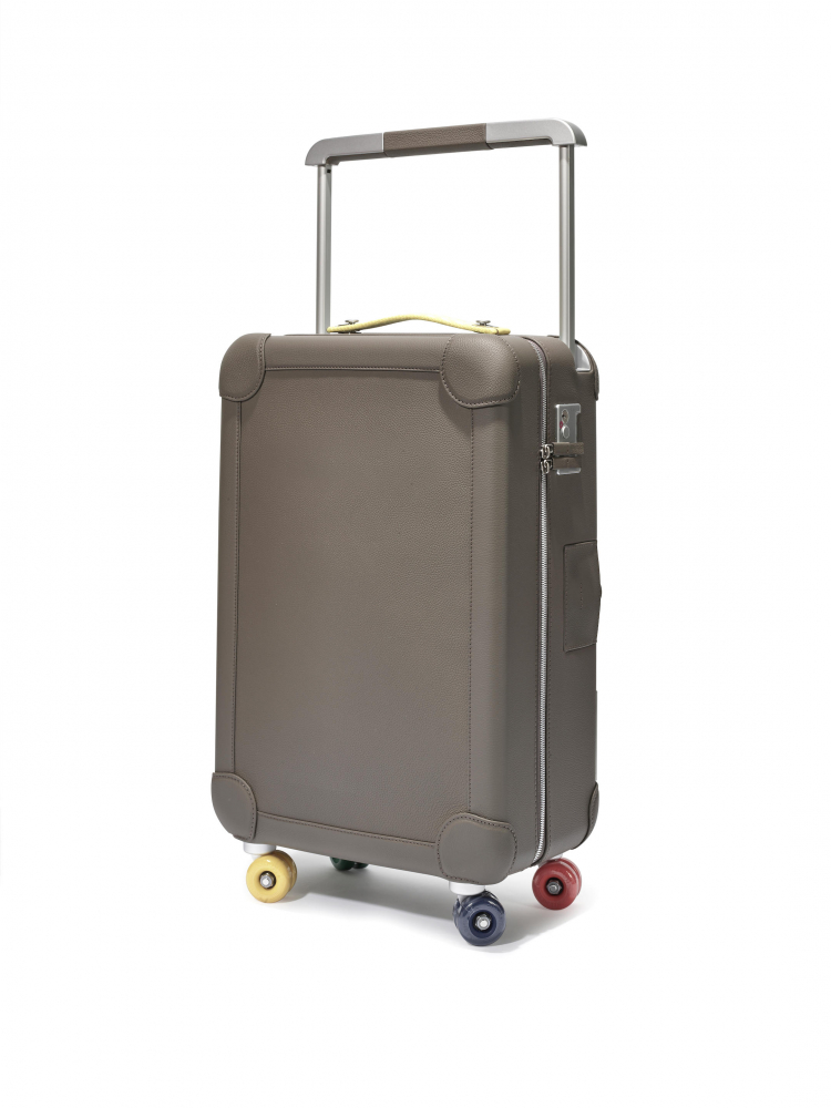 HERMÈS: LIMITED EDITION ETOUPE R.M.S. CABINE ROLLING SUITCASE LUGGAGE WITH PALLADIUM HARDWARE
