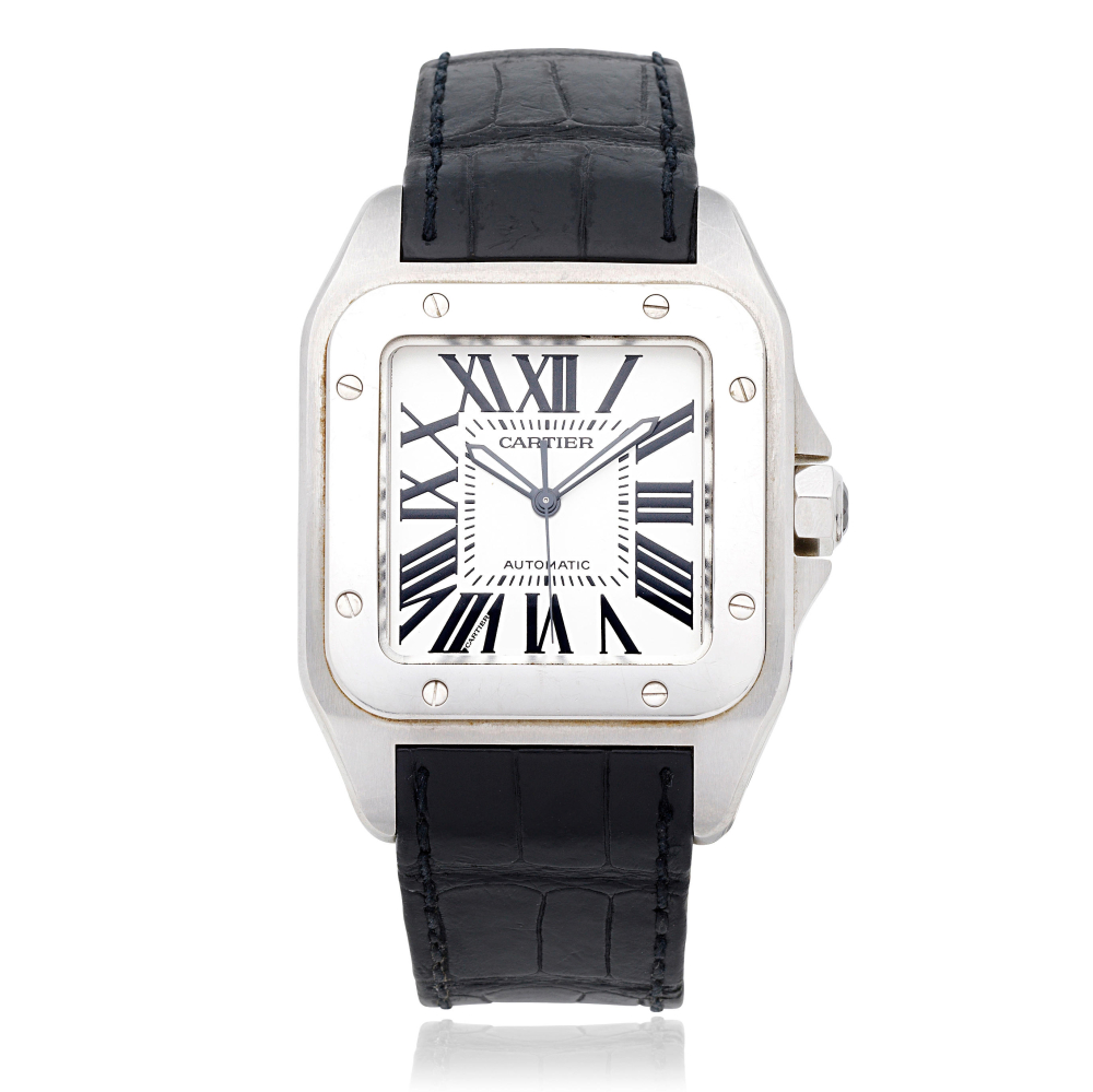 Cartier. A stainless steel automatic wristwatch