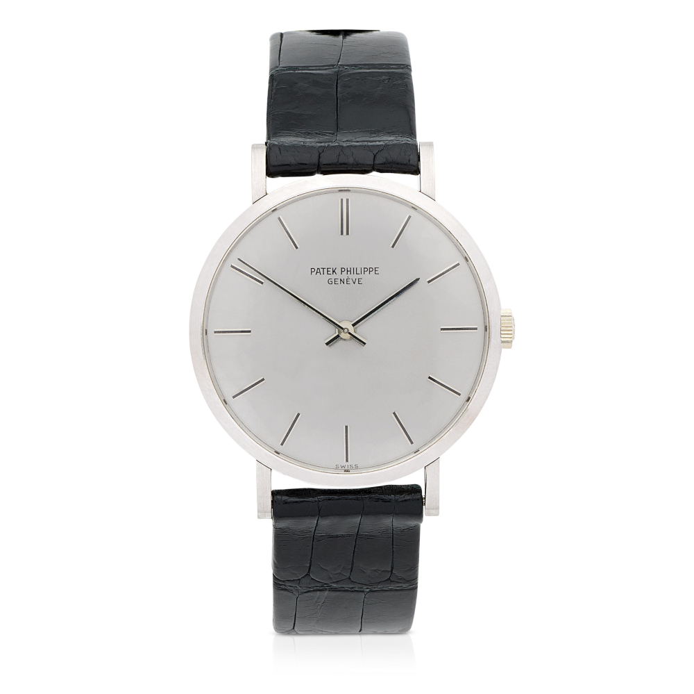 Patek Philippe. An 18K white gold manual wind wristwatch