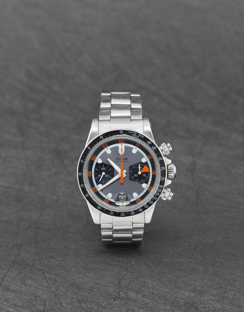 Tudor. A stainless steel manual wind calendar chronograph bracelet watch