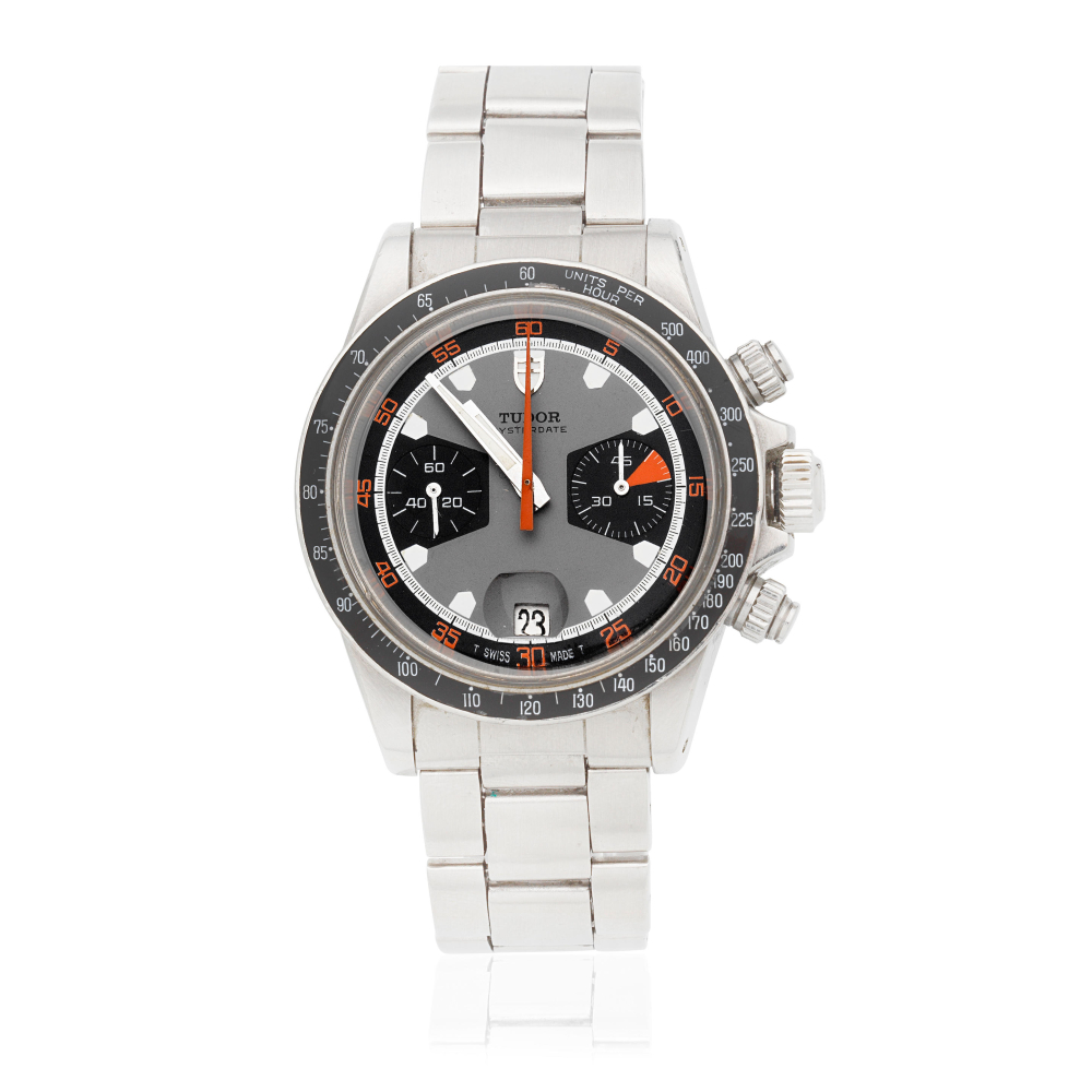 Tudor. A stainless steel manual wind calendar chronograph bracelet watch