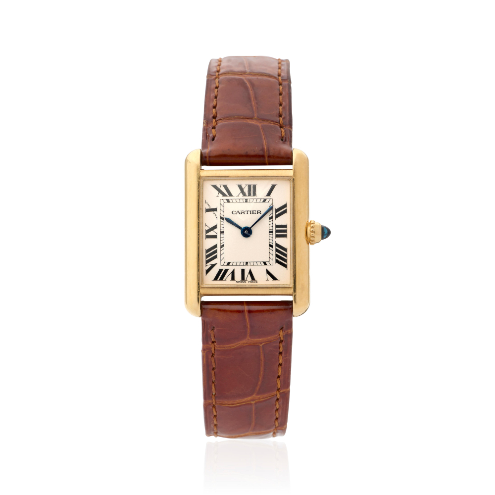 Cartier. An 18K gold quartz wristwatch