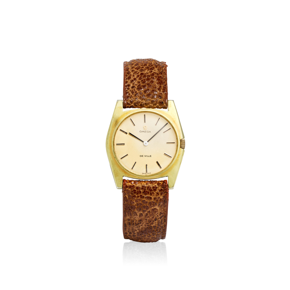 [NO RESERVE] OMEGA. A GOLD-PLATED MANUAL WIND WRISTWATCH