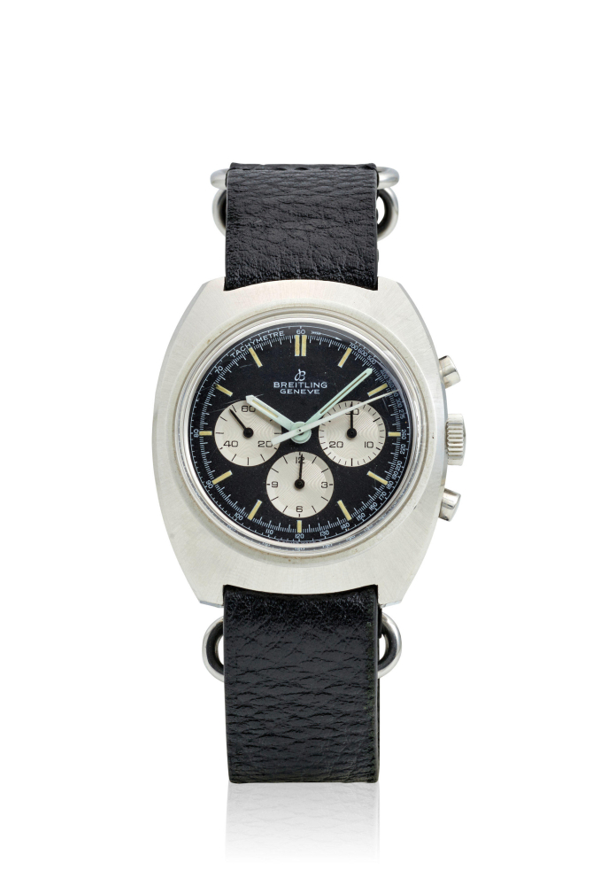 [NO RESERVE] BREITLING. A STAINLESS STEEL MANUAL WIND CHRONOGRAPH WRISTWATCH