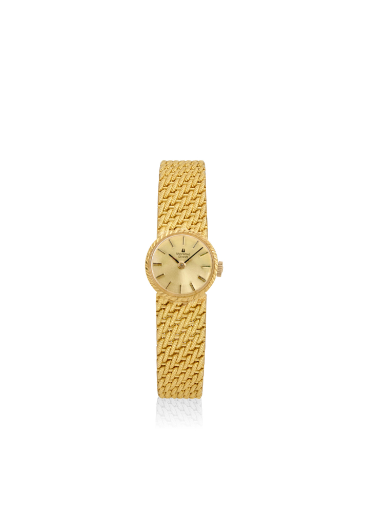 [NO RESERVE] UNIVERSAL GENÈVE. AN 18K GOLD QUARTZ BRACELET WATCH