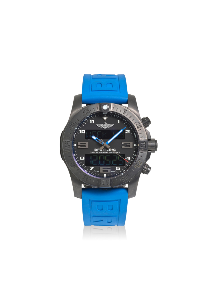 BREITLING. A BLACKENED TITANIUM QUARTZ CHRONOGRAPH WRISTWATCH
