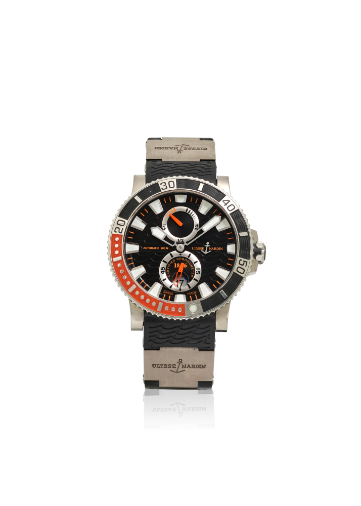 ULYSSE NARDIN. A STAINLESS STEEL AUTOMATIC CALENDAR WRISTWATCH