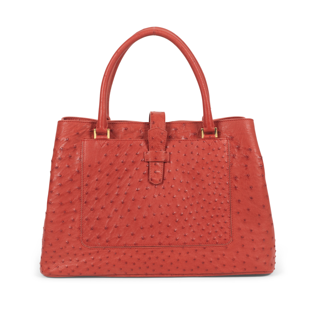 Loro Piana: a Rust Ostrich Bellevue Tote
