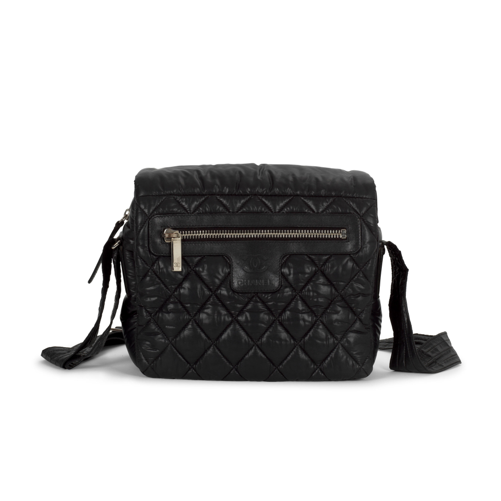 Chanel: a Black Coco Cocoon Medium Nylon Messenger Bag