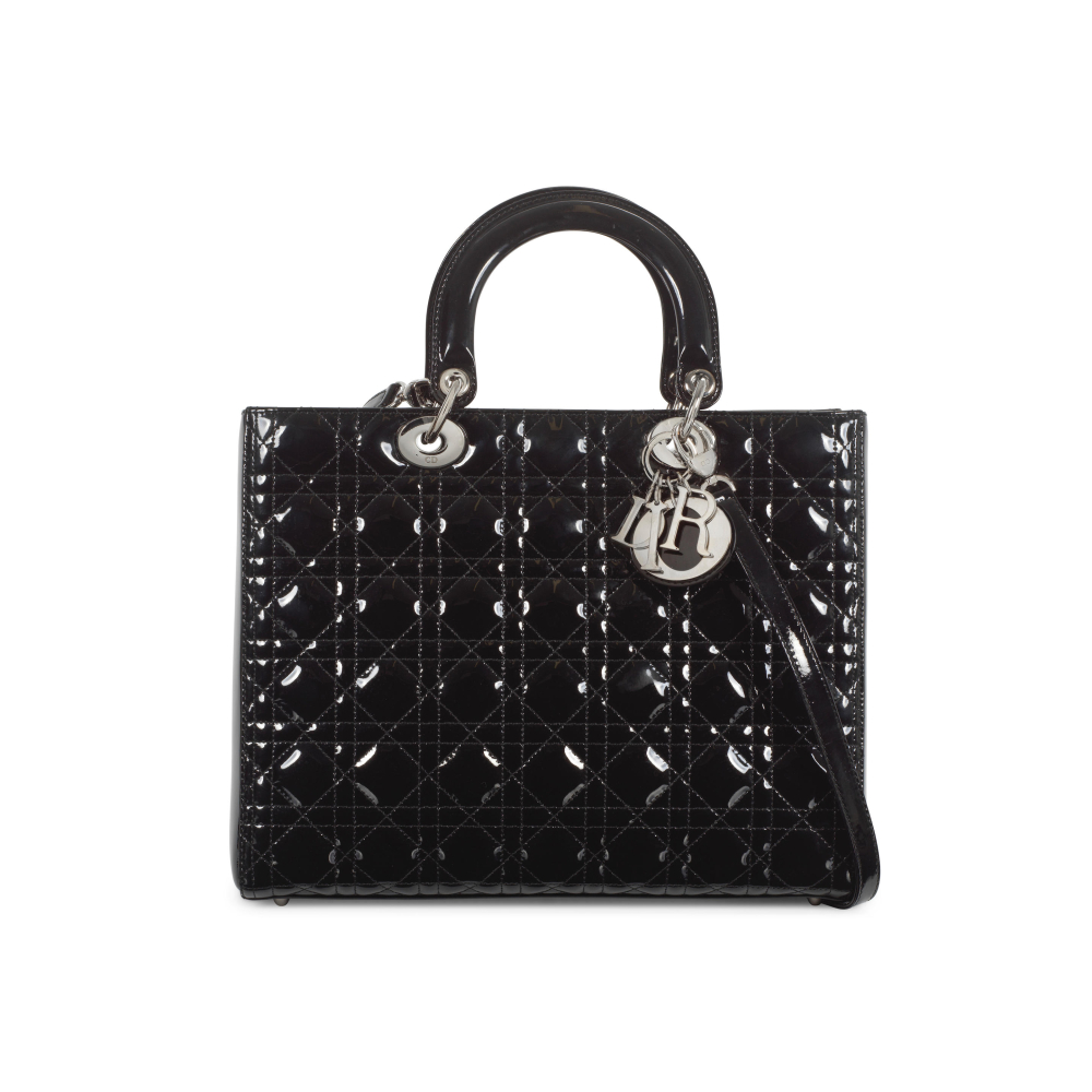 Christian Dior: a Black Patent Large Lady Dior