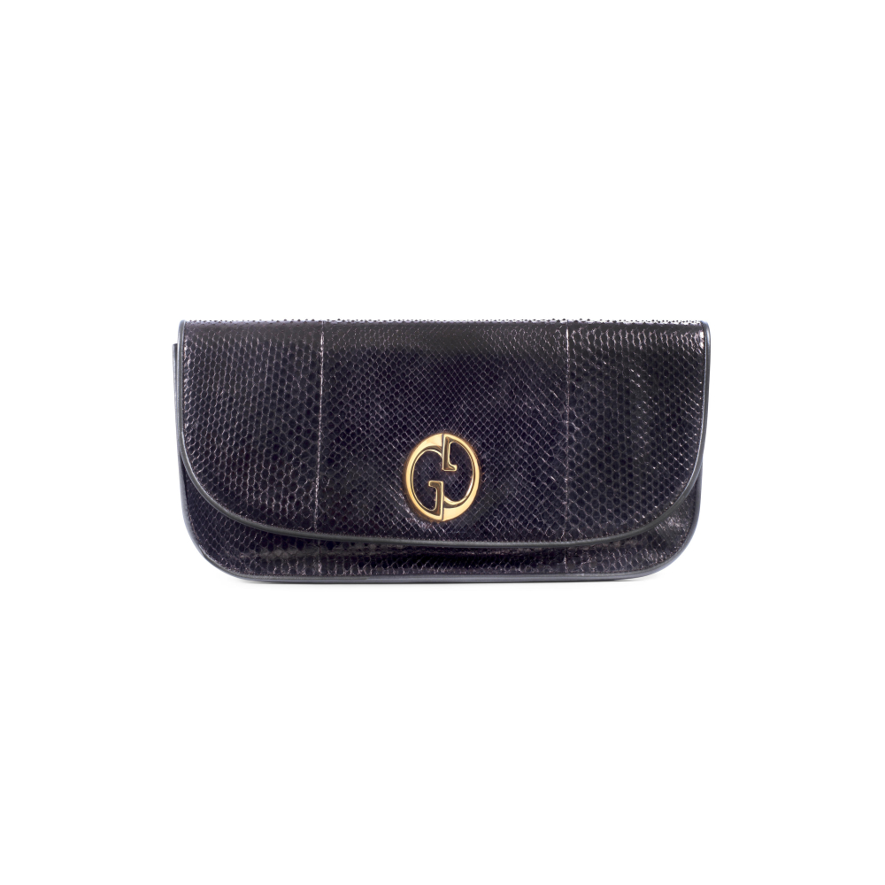 Gucci: a Metallic Bronze Snakeskin Clutch