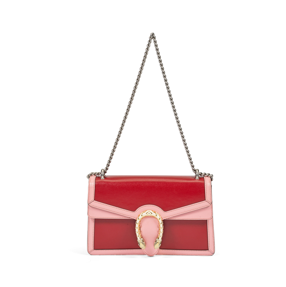 Gucci: a Red and Pink Leather Small Dionysus Small Shoulder Bag