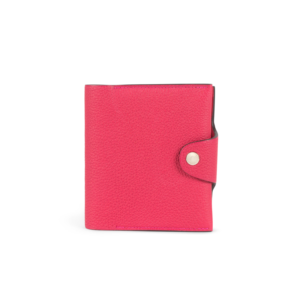 Hermès: a Rose Mexico Togo Leather Ulysse Neo Mini Notebook Cover