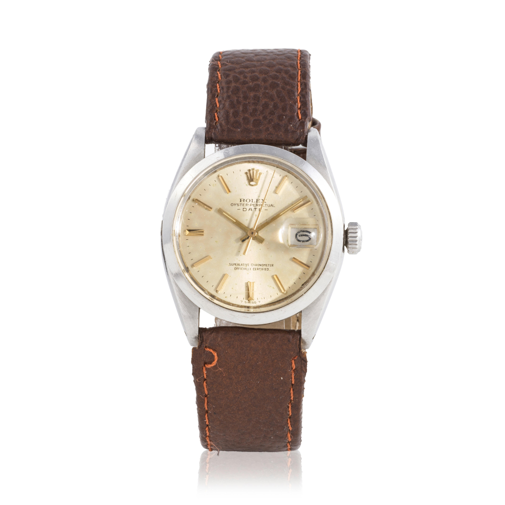 Rolex. A stainless steel automatic calendar wristwatch