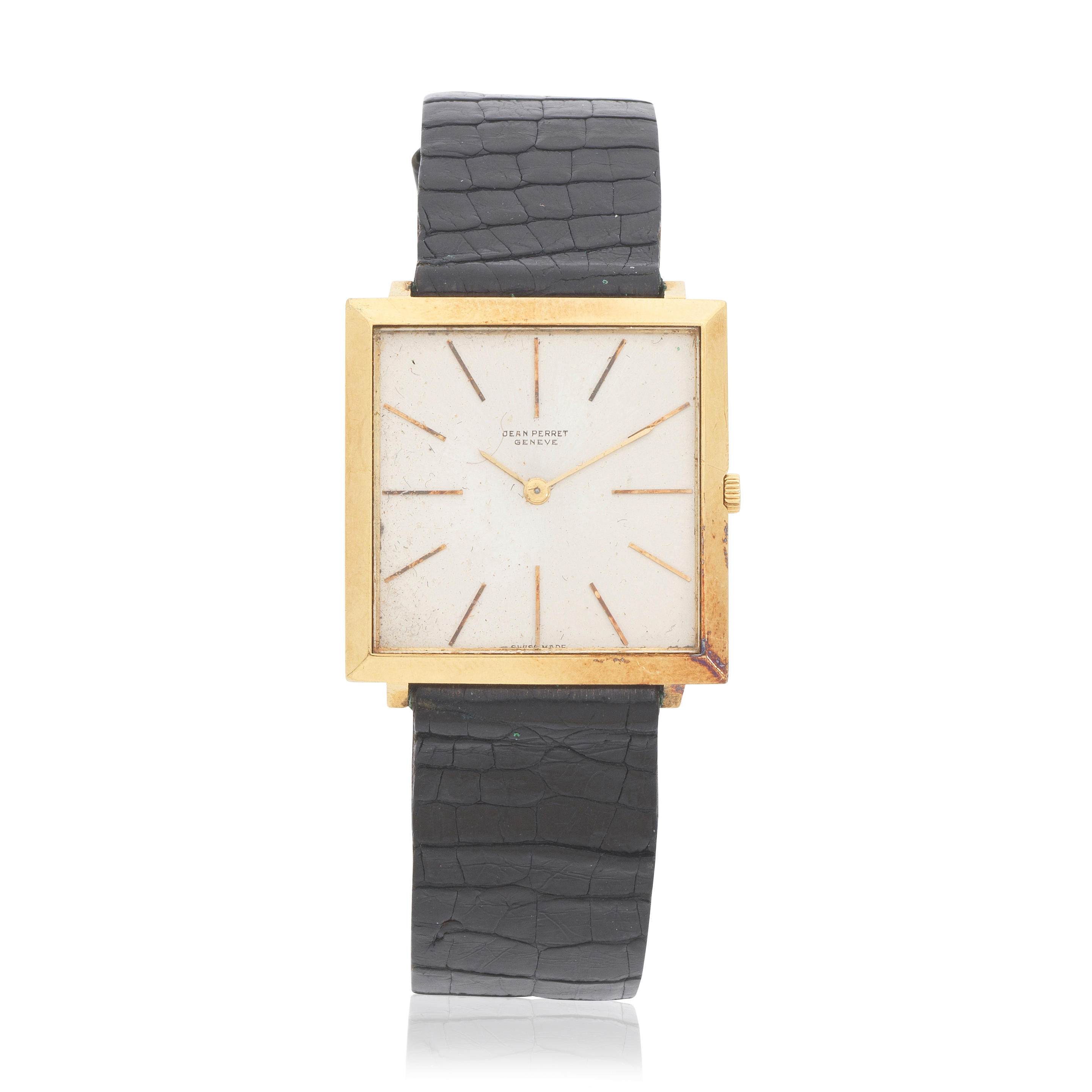 Jean Perret. An 18K gold manual wind wristwatch