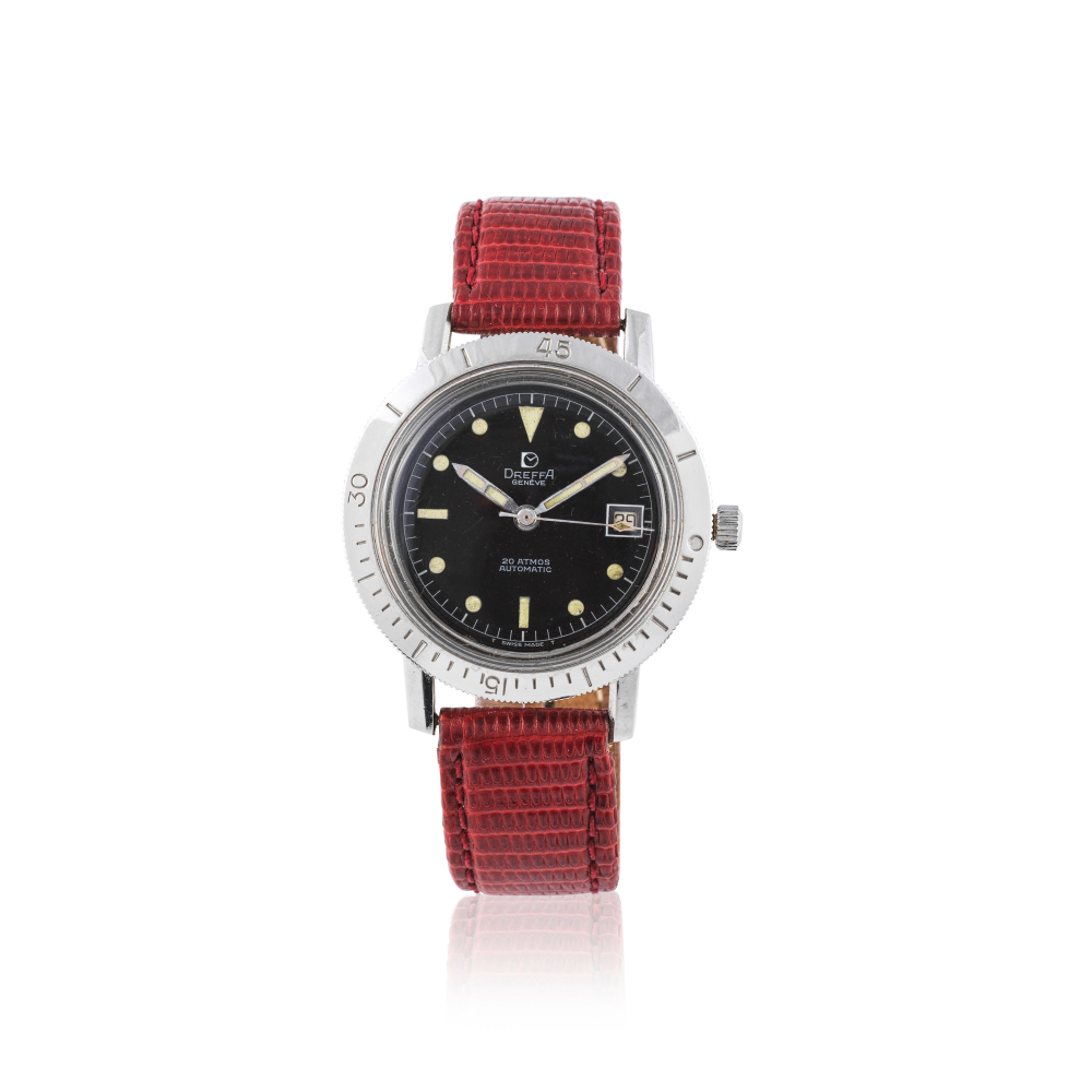 Dreffa. A stainless steel and chrome plated automatic calendar wristwatch