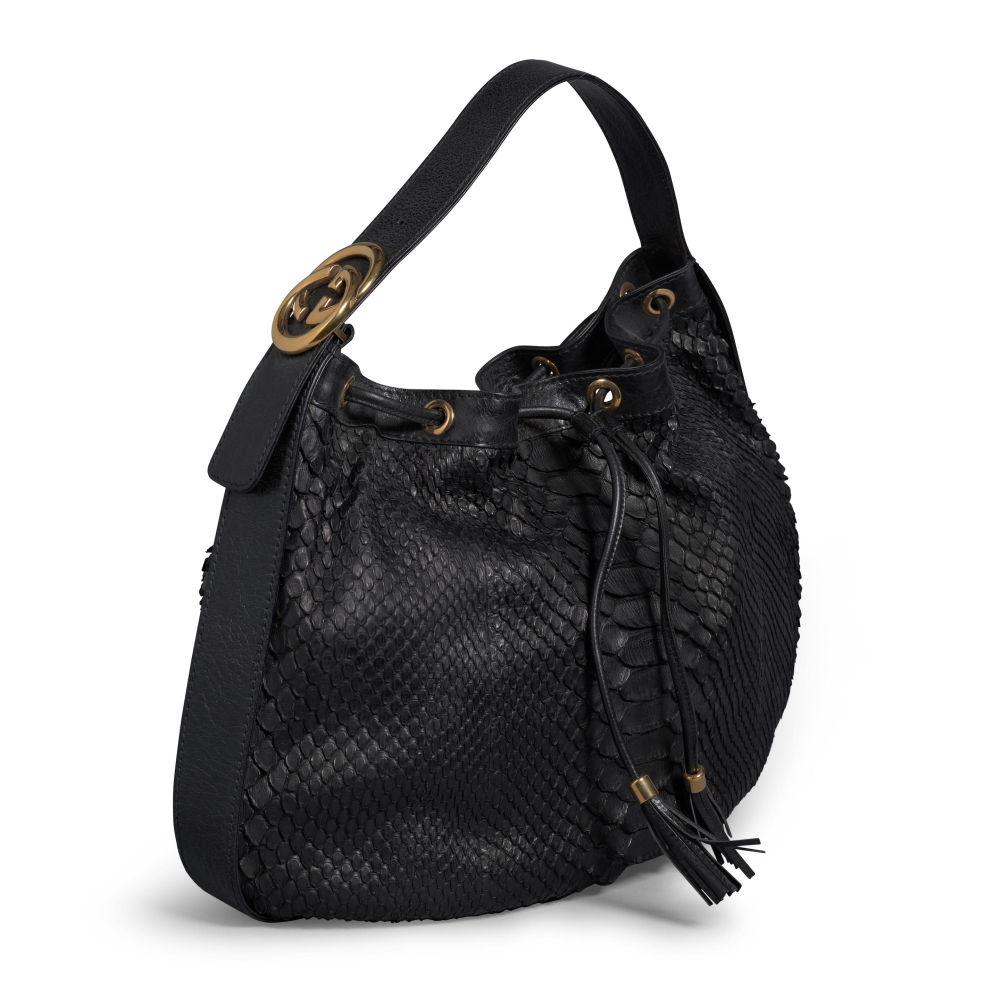 GUCCI: PYTHON INTERLOCKING ICON SHOULDER BAG