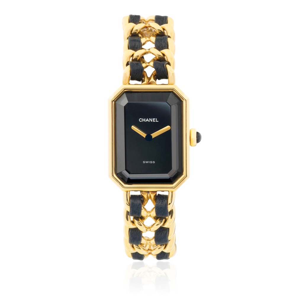 Chanel. A lady's gold plated quartz bracelet watch