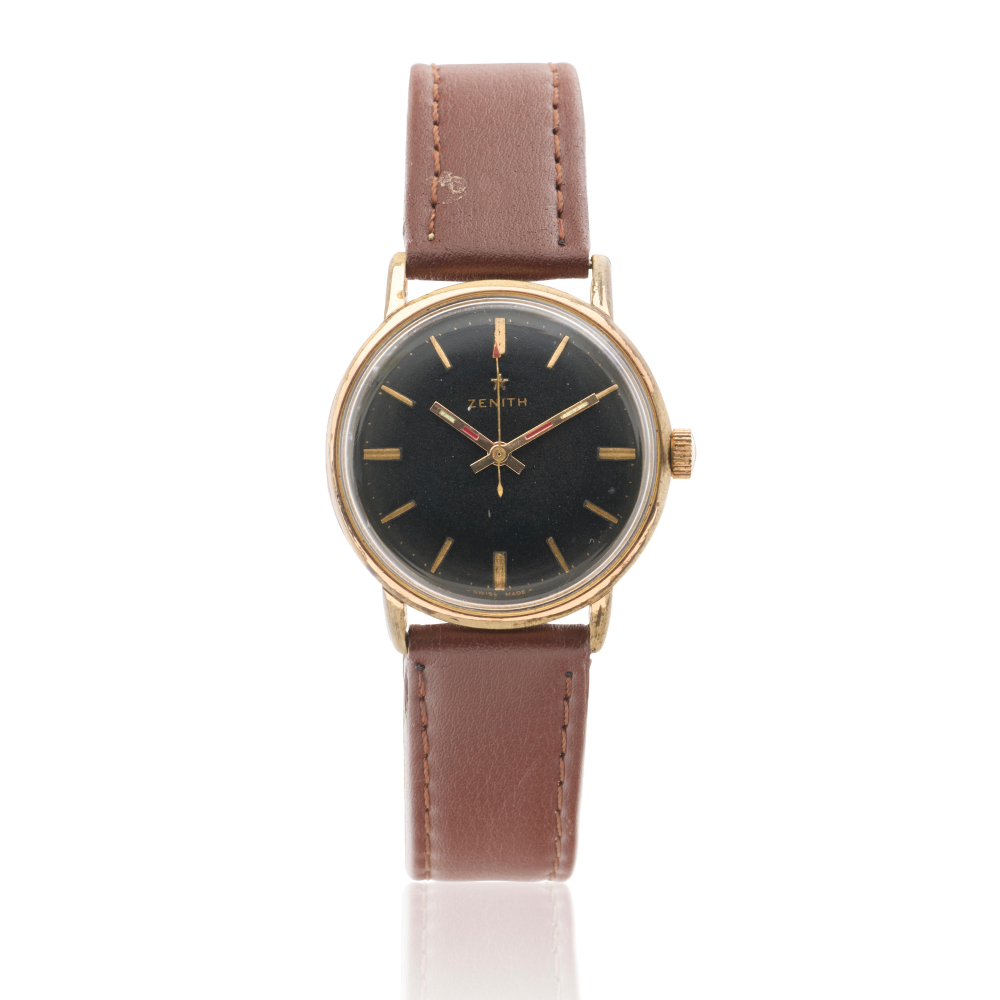 Zenith. A gold plated and stainless steel manual wind wristwatch