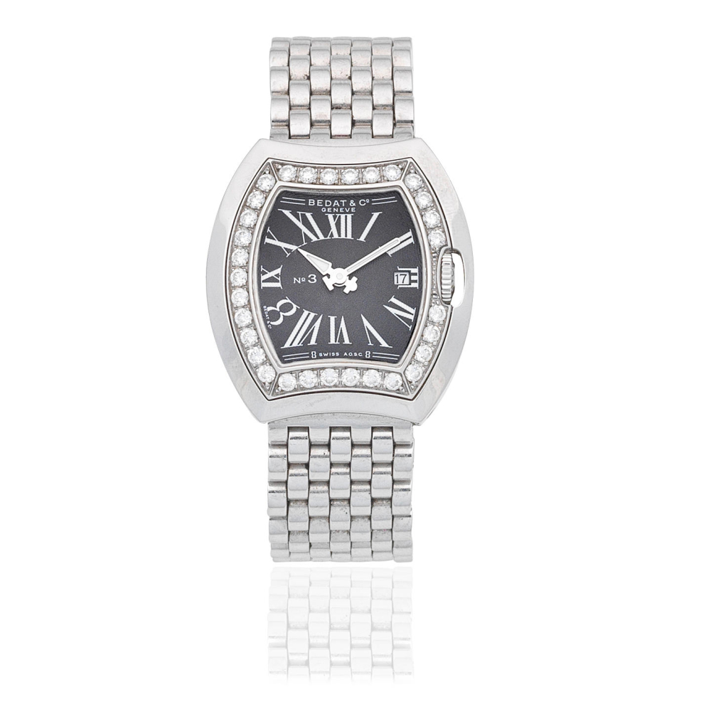 Bedat & Co. A lady's stainless steel and diamond set quartz calendar bracelet watch