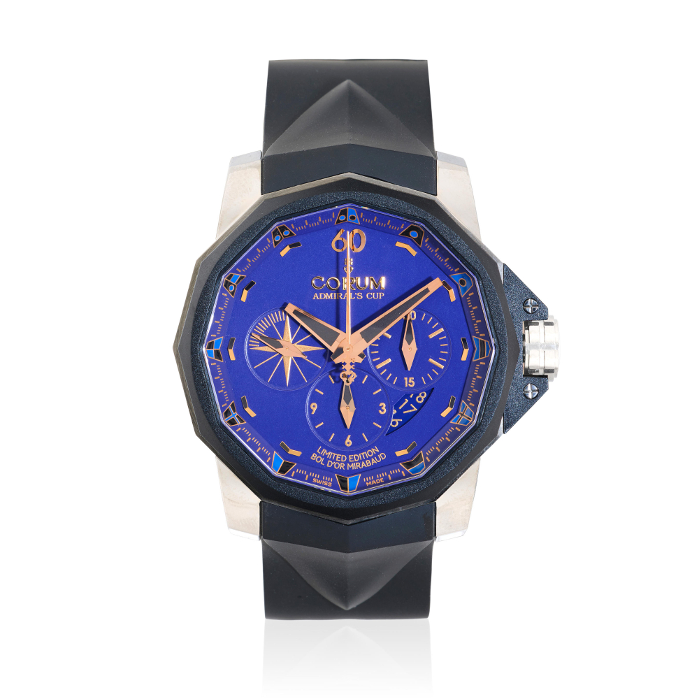 Corum. A Limited Edition titanium automatic calendar chronograph wristwatch