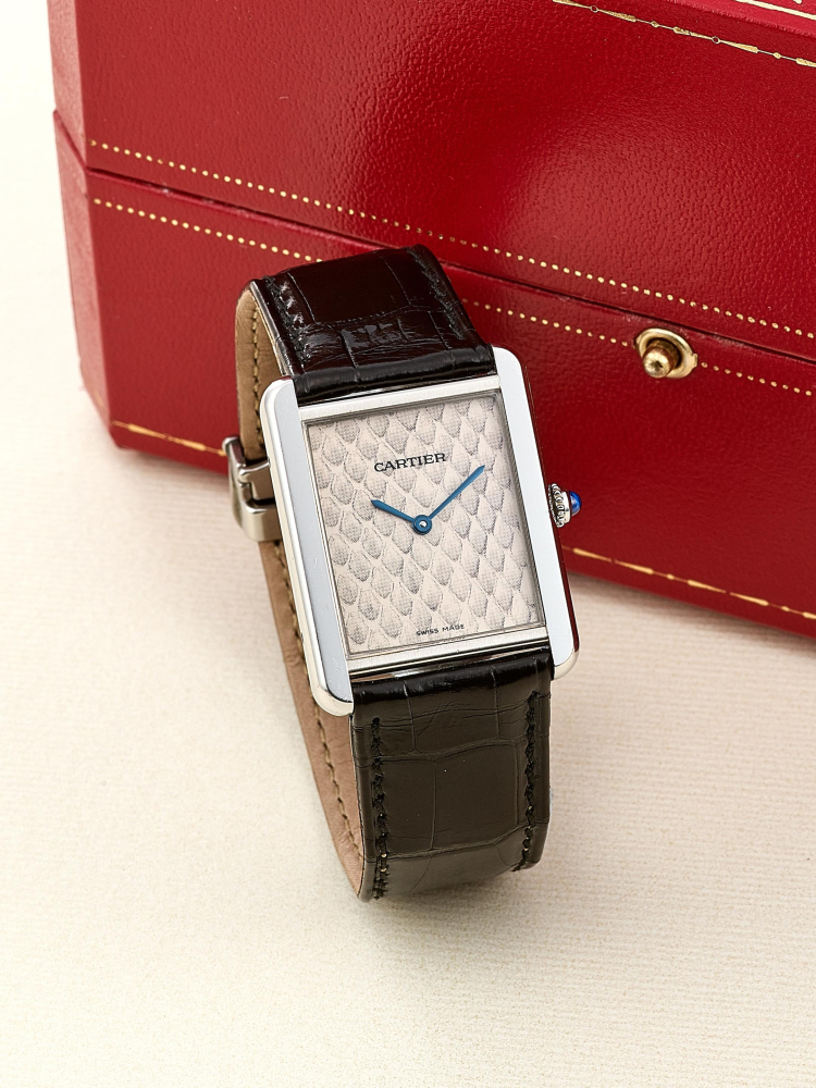 [NO RESERVE] CARTIER | TANK SOLO, REF.3169, A STAINLESS STEEL WRISTWATCH WITH "PYTHON" DIAL, CIRCA 2000