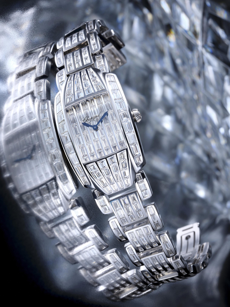 CHOPARD | LA STRADA, REF.419404, AN IMPRESSIVE AND RARE LADY'S WHITE GOLD AND BAGUETTE DIAMOND-SET BRACELET WATCH, CIRCA 2010