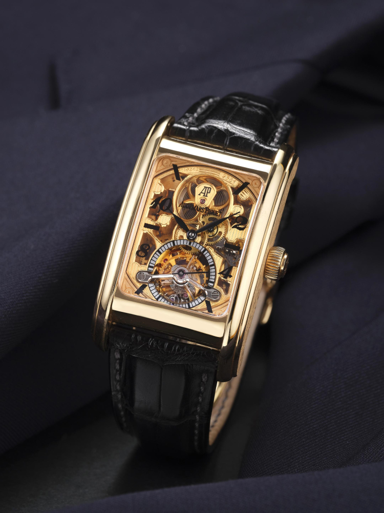 AUDEMARS PIGUET | EDWARD PIGUET, REF.25947OR, A PINK GOLD SKELETONISED TOURBILLON WRISTWATCH, CIRCA 2010