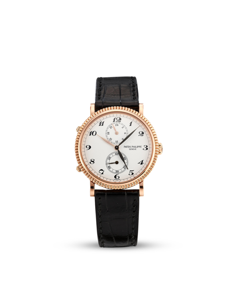 PATEK PHILIPPE | CALATRAVA TRAVEL TIME, REF.5034R, A PINK GOLD DUAL TIME WRISTWATCH, CIRCA 2000