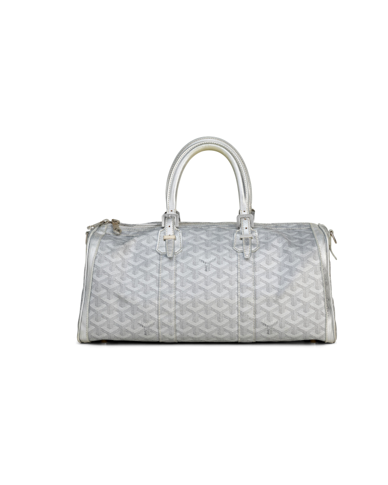 [NO RESERVE] GOYARD: SILVER GREY MONOGRAM CANVAS CROISIERE TRAVEL BAG