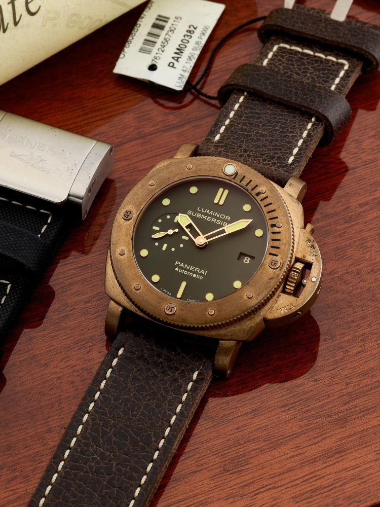 PANERAI | LUMINOR SUBMERSIBLE, REF.PAM00382, A LIMITED PRODUCTION BRONZE AND TITANIUM WRISTWATCH WITH DATE, CIRCA 2012