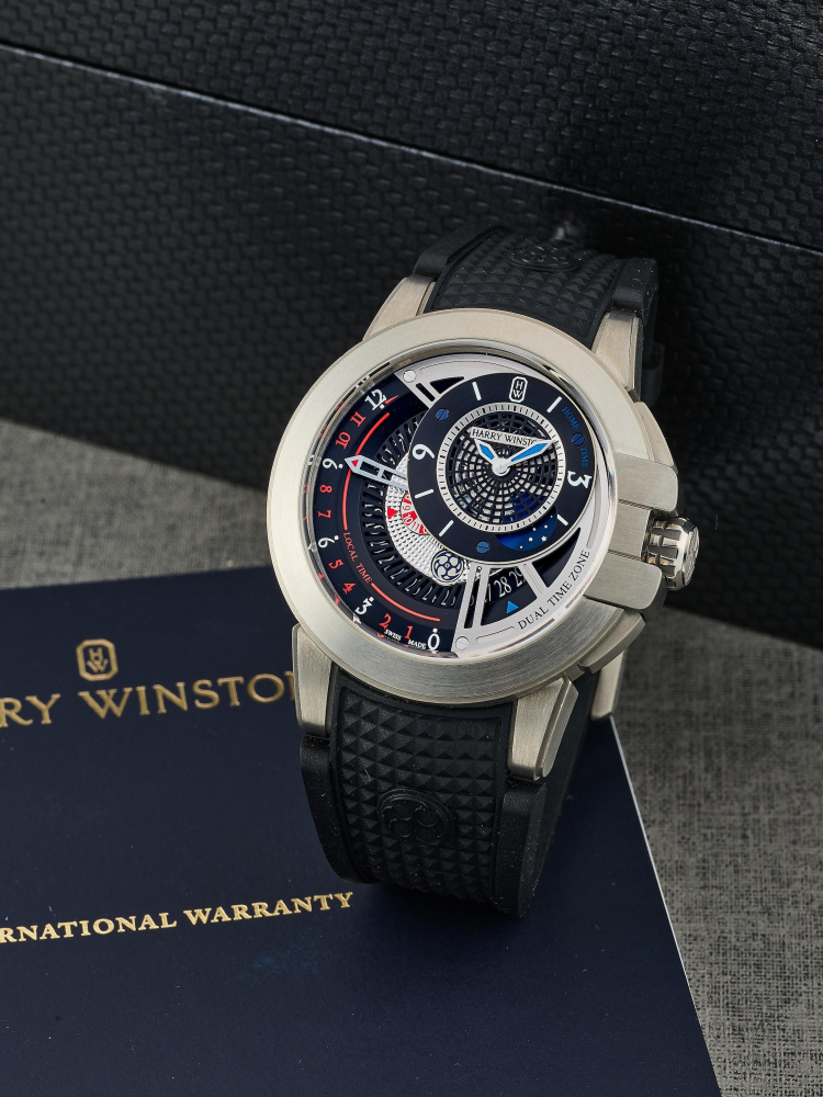 HARRY WINSTON | OCEAN PROJECT Z8, A LIMITED EDITION ZALIUM DUAL TIME WRISTWATCH WITH RETROGRADE HOURS, CIRCA 2015
