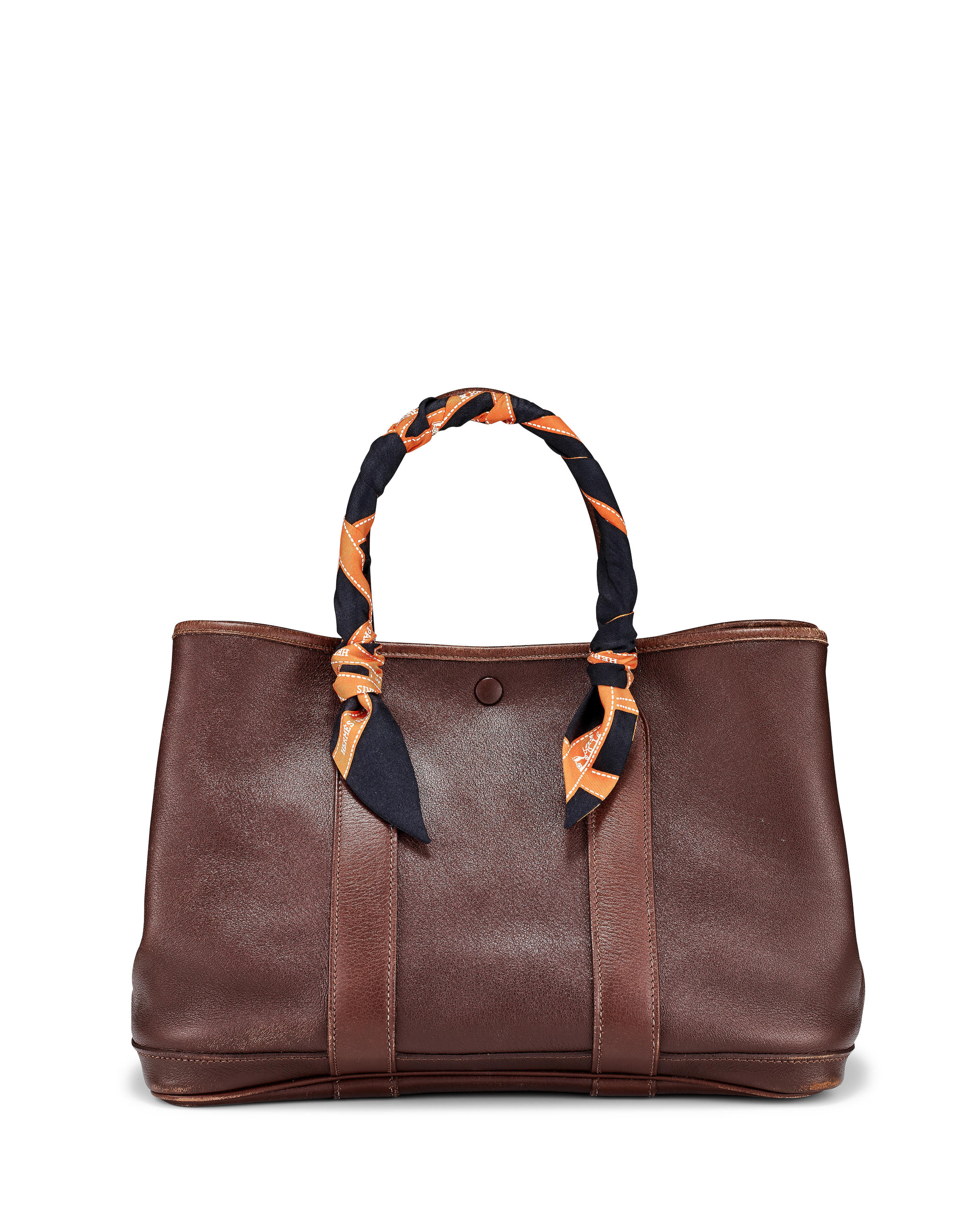 HERMES: HAVANE SWIFT MINI GARDEN PARTY 30 TPM HAND BAG WITH TWILLY