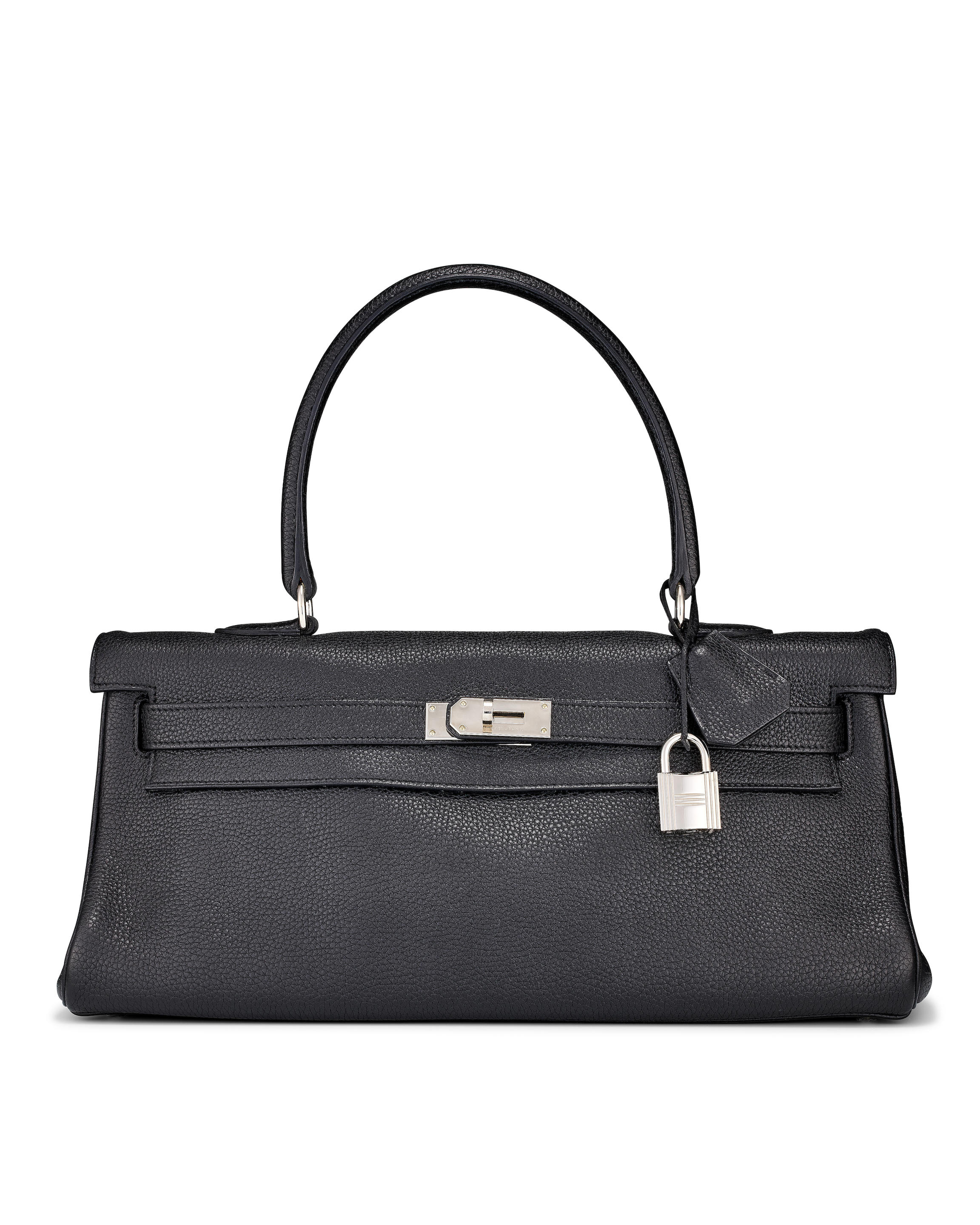 HERMÈS: NOIR CLEMENCE SHOULDER BIRKIN WITH PALLADIUM HARDWARE 2010