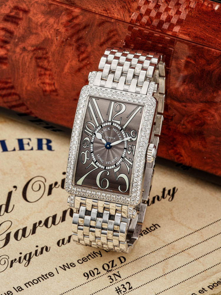 FRANCK MULLER | LONG ISLAND, REF.902 QZ D, A STAINLESS STEEL AND DIAMOND-SET BRACELET WATCH, CIRCA 2006