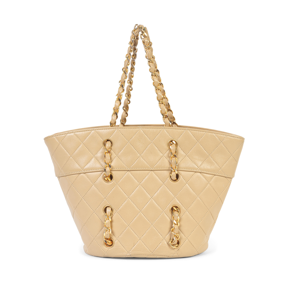 Karl Lagerfeld for Chanel: a Beige Lambskin Mini Tote