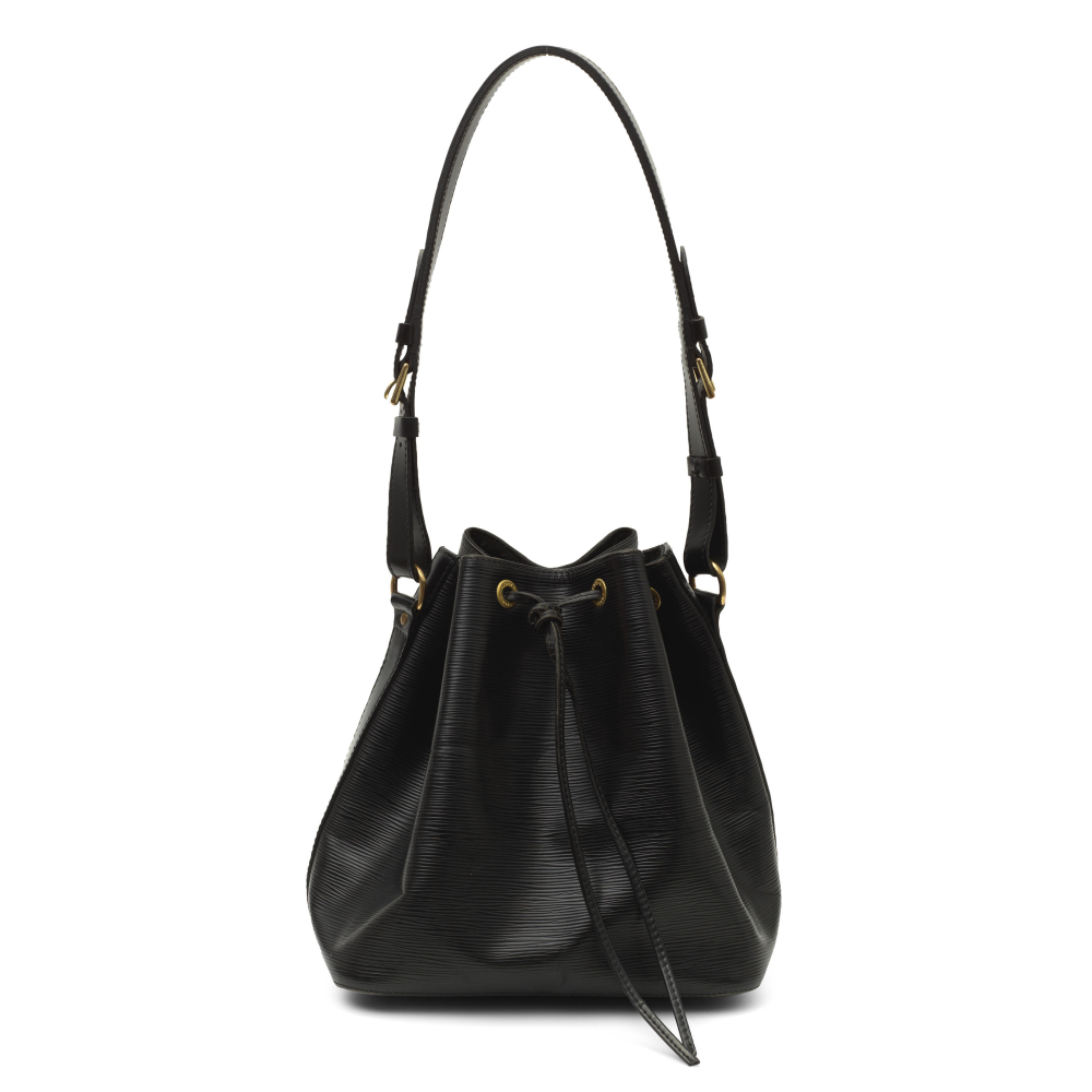 Louis Vuitton: a Black Epi Petit Noé Bucket Bag