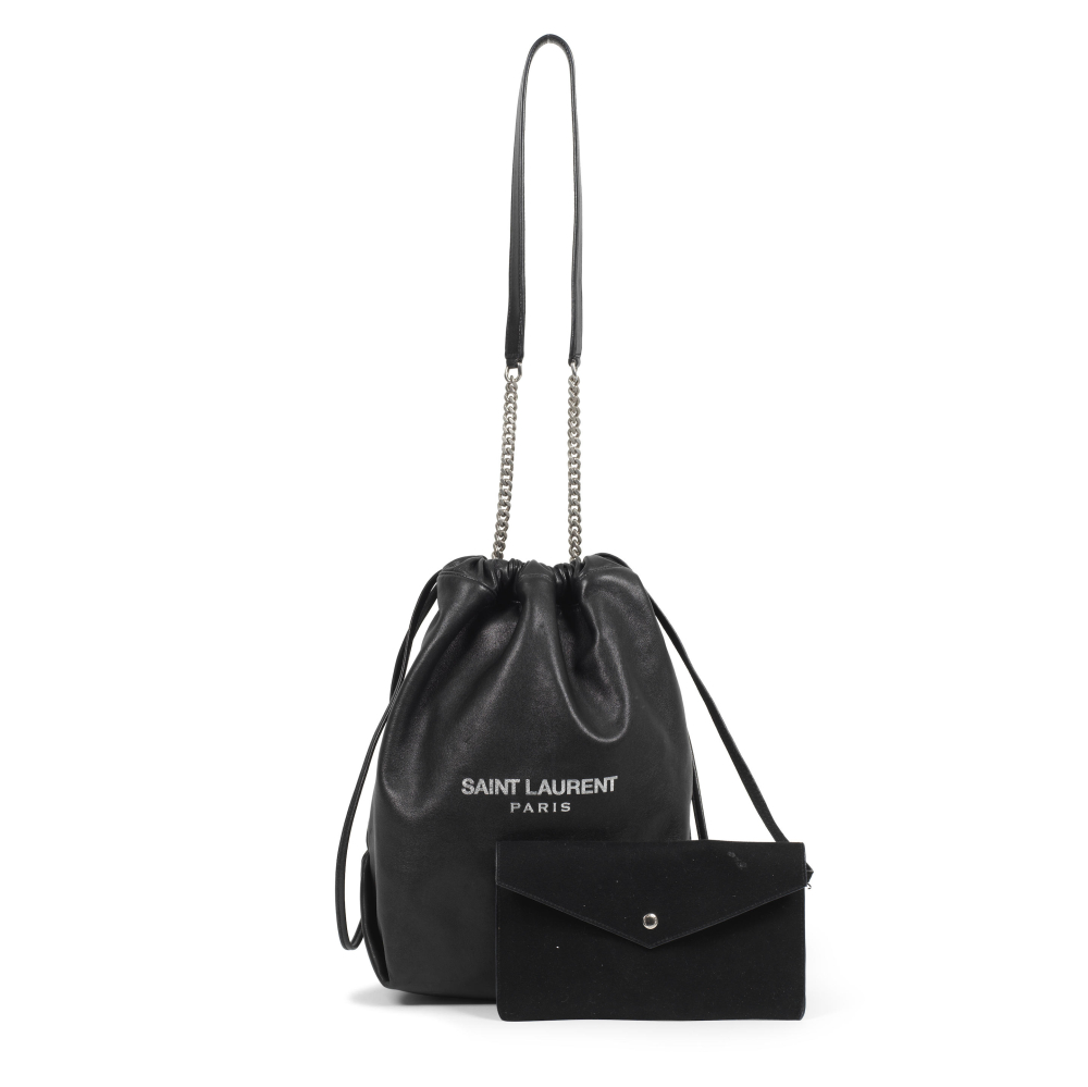 Saint Laurent: a Black Lambskin Teddy Shoulder Bag