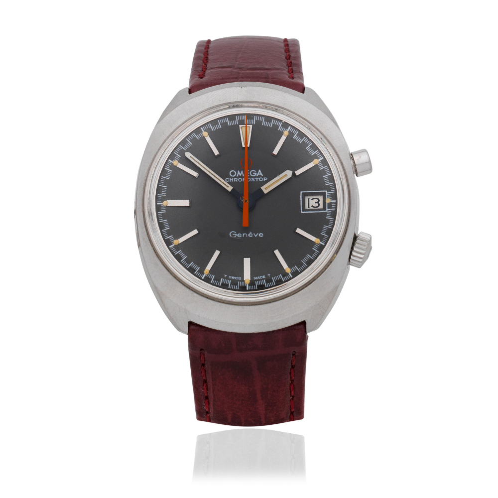 Omega. A stainless steel manual wind calendar chronograph wristwatch