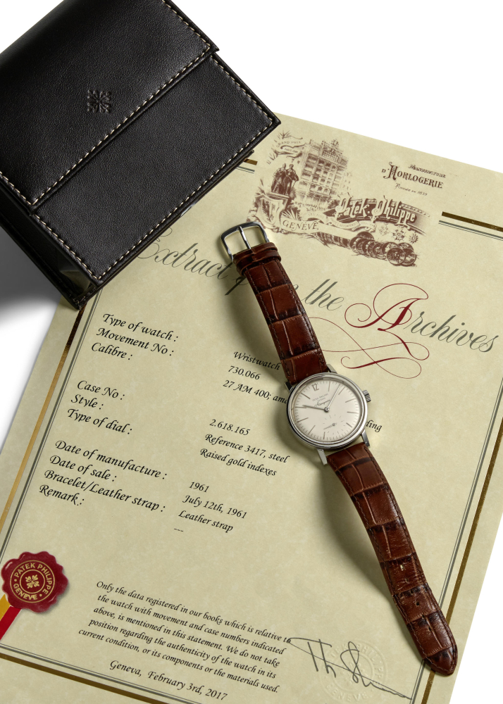 PATEK PHILIPPE. A RARE STAINLESS STEEL MANUAL WIND WRISTWATCH