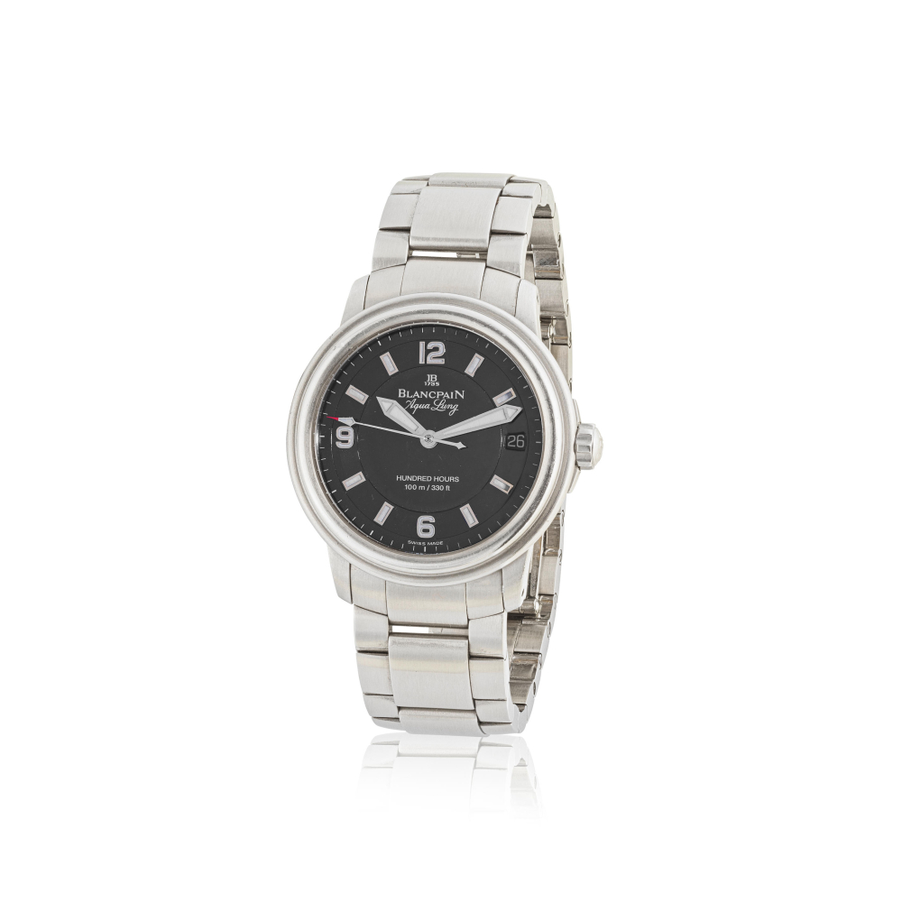 Blancpain. A stainless steel automatic calendar bracelet watch
