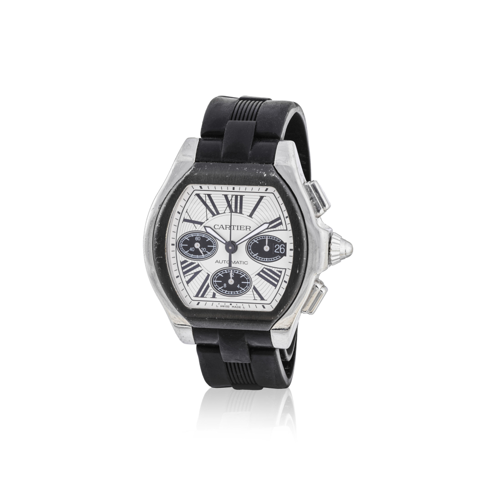 Cartier. A stainless steel automatic calendar chronograph wristwatch
