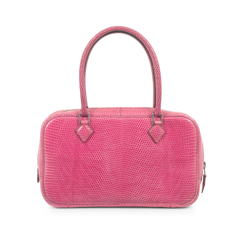 Hermès: a Shiny Fuchsia Niloticus Lizard Mini Plume Elan 20