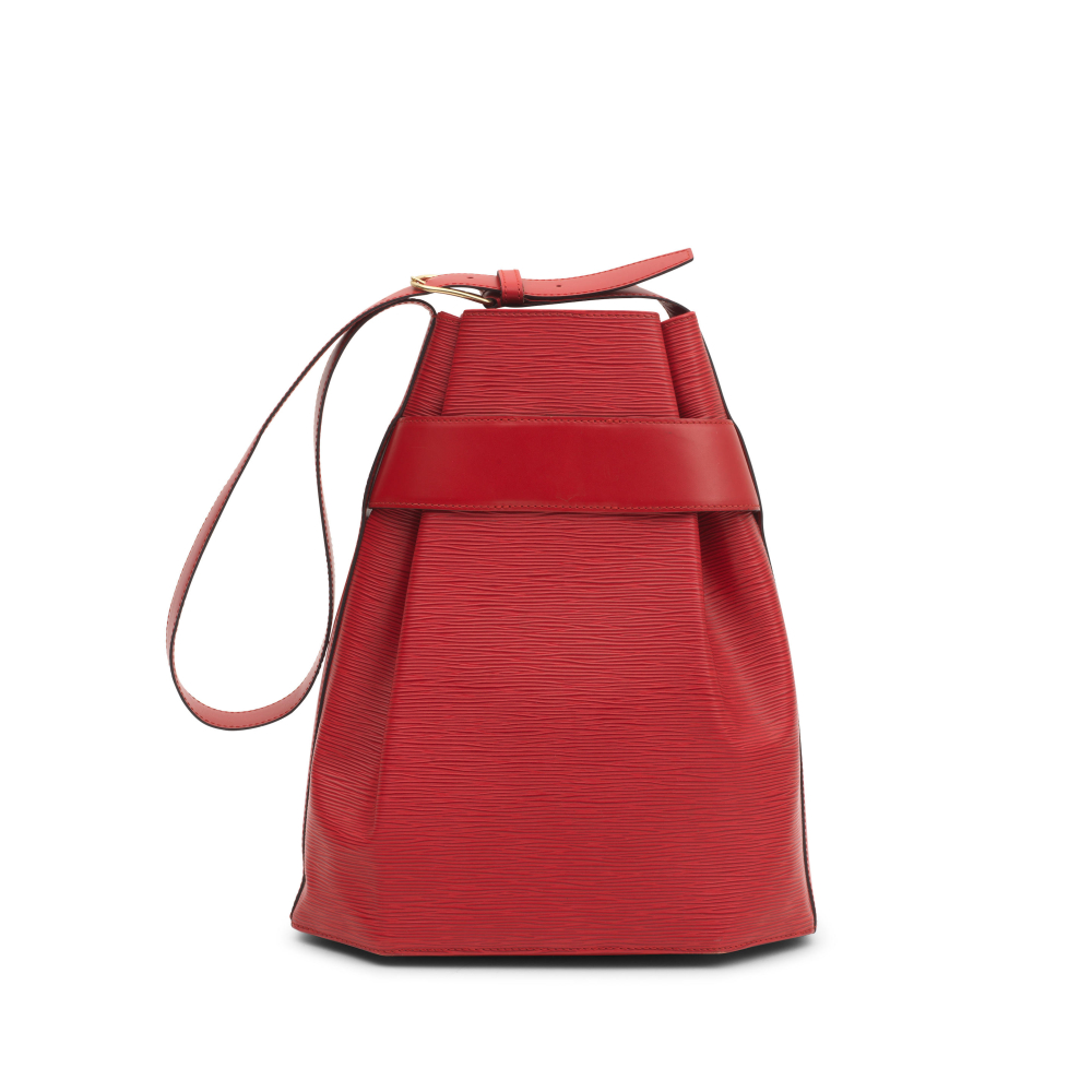 Louis Vuitton: a Red Epi Leather Sac d'Epaule 30 Bucket Bag