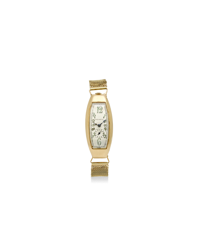 MOVADO. A 14K GOLD MANUAL WIND BRACELET WATCH
