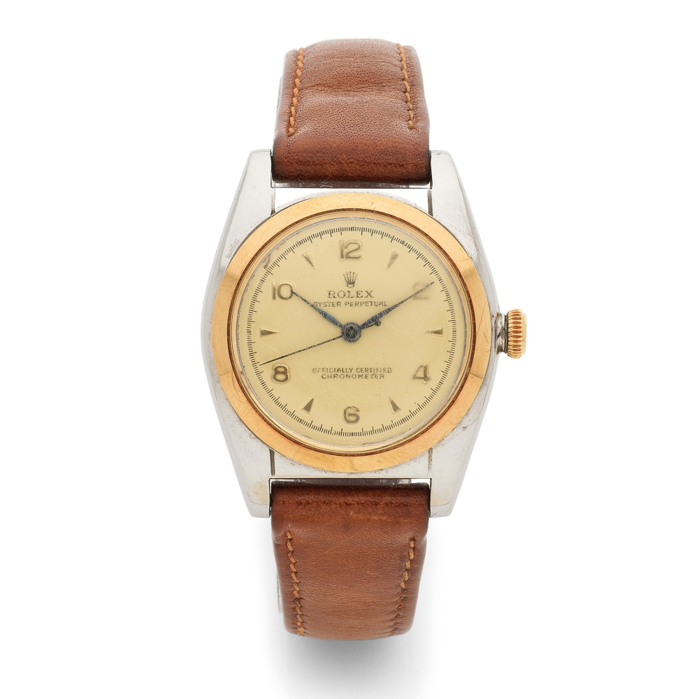 Rolex. A stainless steel and gold automatic wristwatch