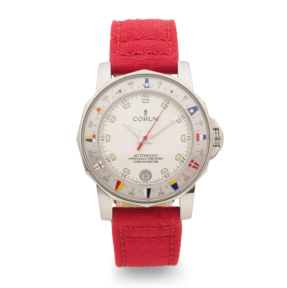 Corum. A stainless steel automatic calendar wristwatch